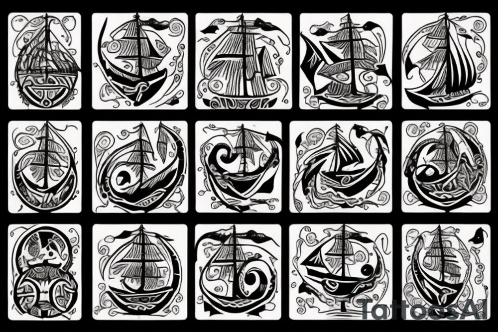 viking ship tattoo idea