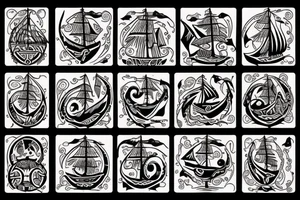 viking ship tattoo idea