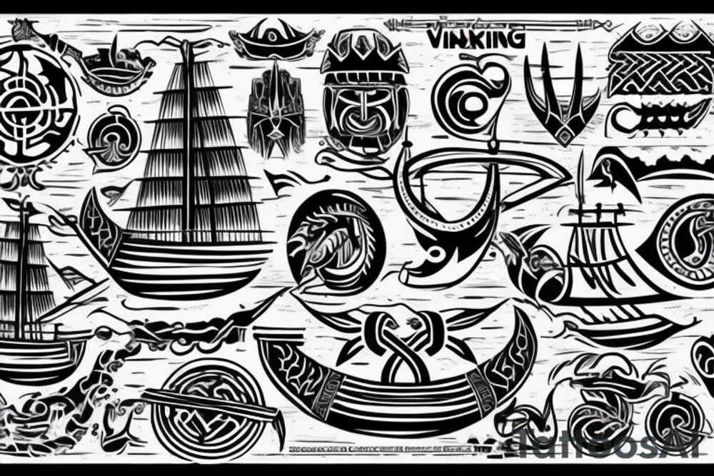 viking ship tattoo idea