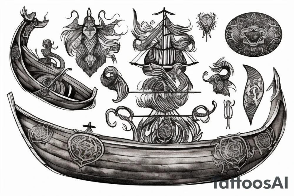 viking ship tattoo idea