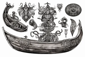 viking ship tattoo idea