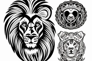 Lion Sketch drawn like sailor Joe tattoo idea