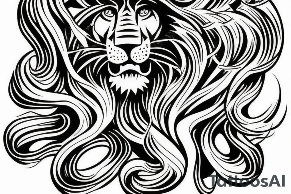 Lion Sketch drawn like sailor Joe tattoo idea