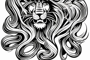 Lion Sketch drawn like sailor Joe tattoo idea