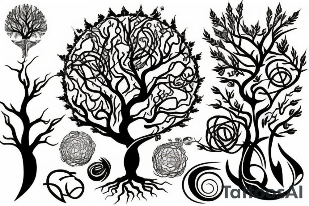 nine worlds and iggdrasil tree tattoo idea