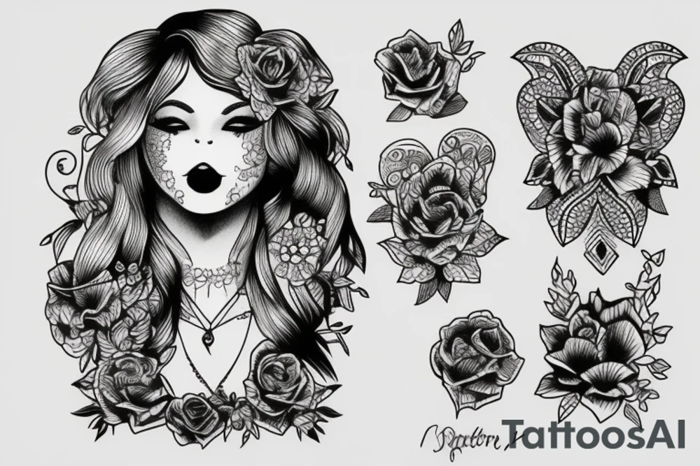 girl smoking tattoo idea