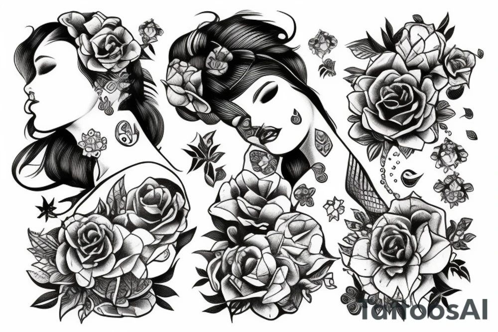 girl smoking tattoo idea