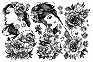 girl smoking tattoo idea