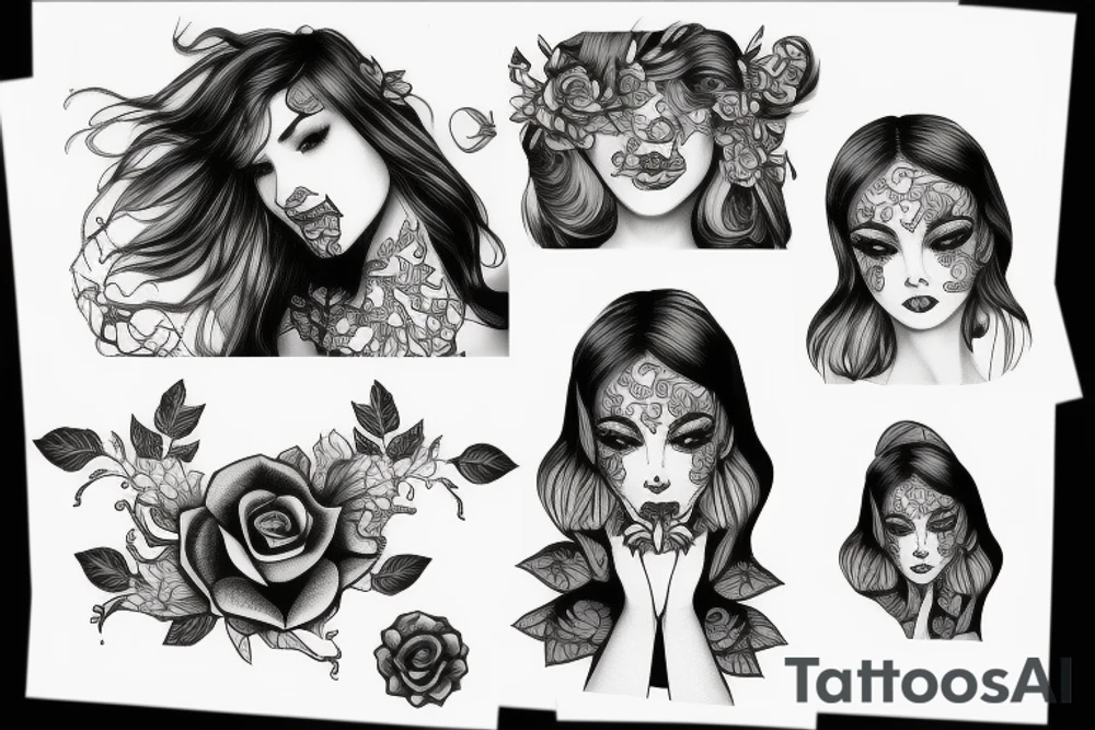 smoking girl tattoo idea