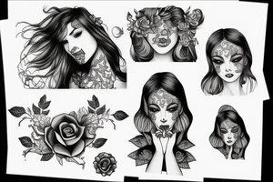 smoking girl tattoo idea