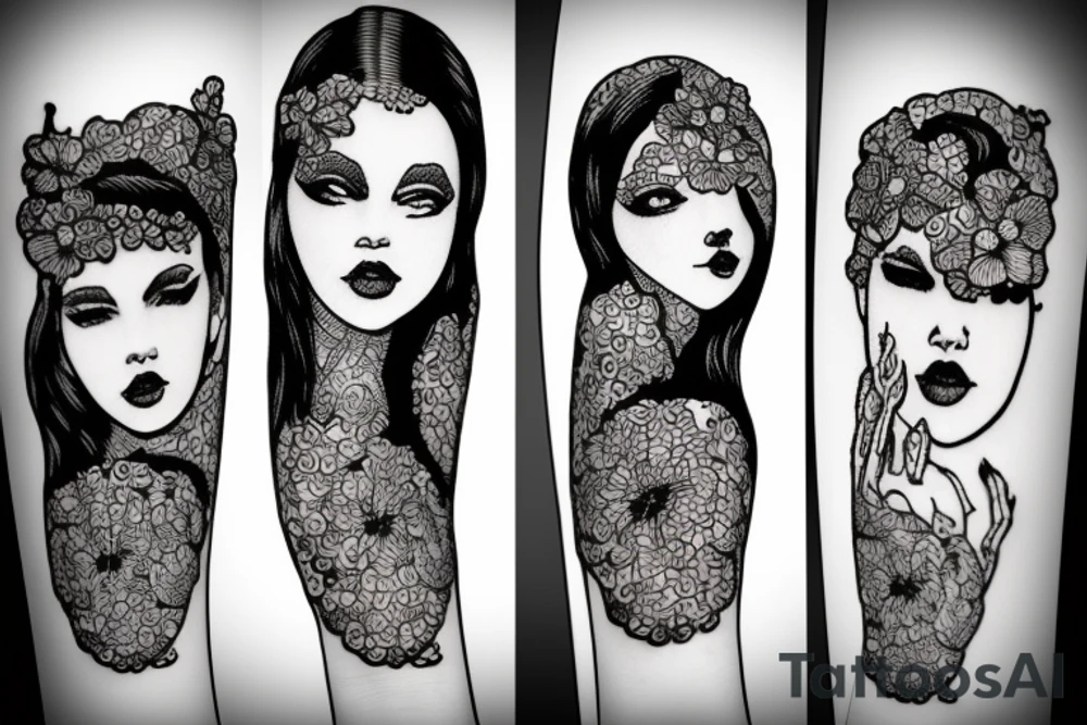 smoking girl tattoo idea