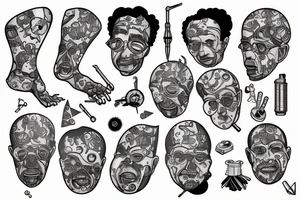 trash polka science based with einstein and geometry tattoo idea