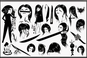 blind woman with a blade tattoo idea