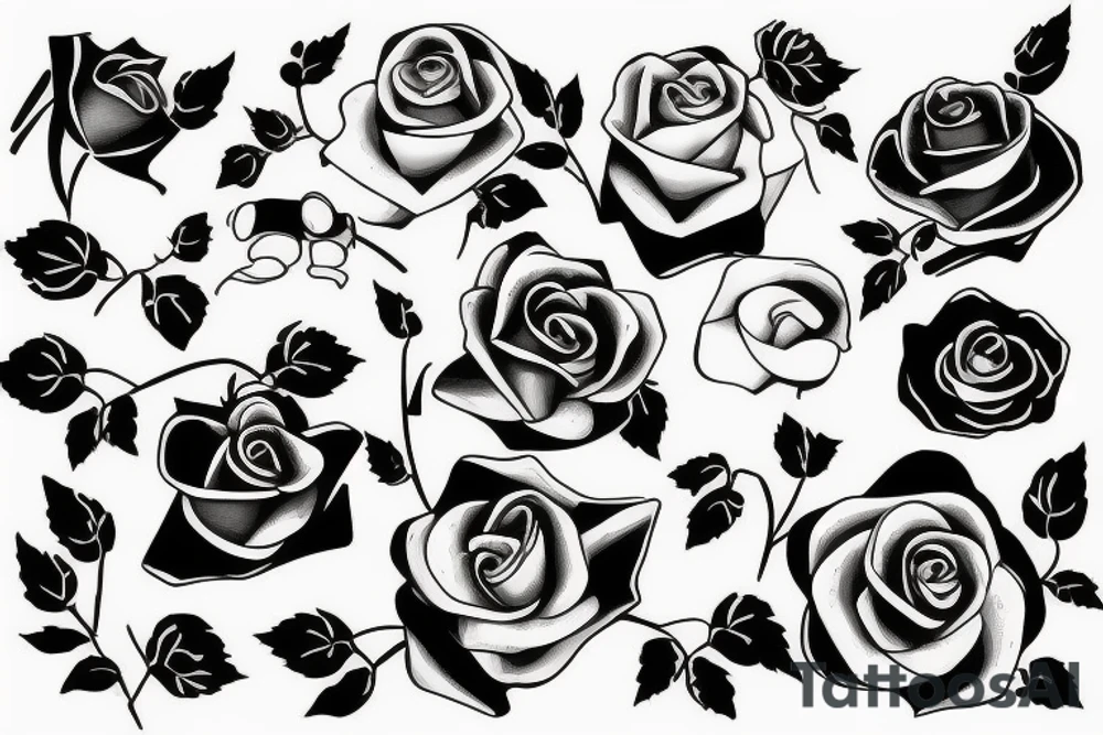 blade with a rose tattoo idea