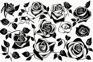 blade with a rose tattoo idea