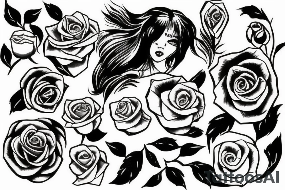 blade with a rose tattoo idea
