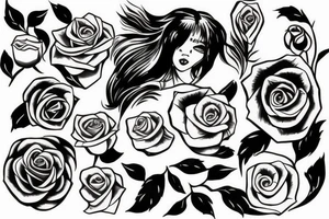 blade with a rose tattoo idea