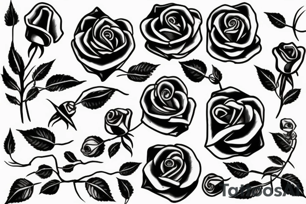 blade with a rose tattoo idea