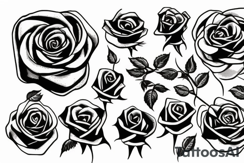 blade with a rose tattoo idea