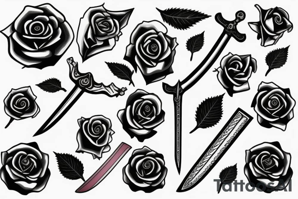 sword with a rose tattoo idea