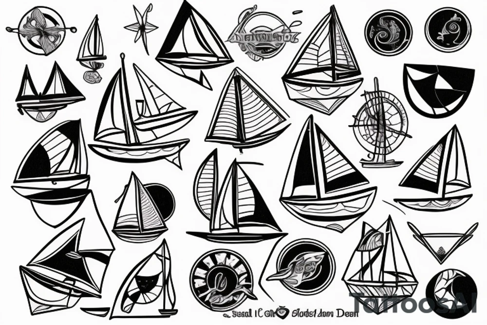 Sailboat from above tattoo idea