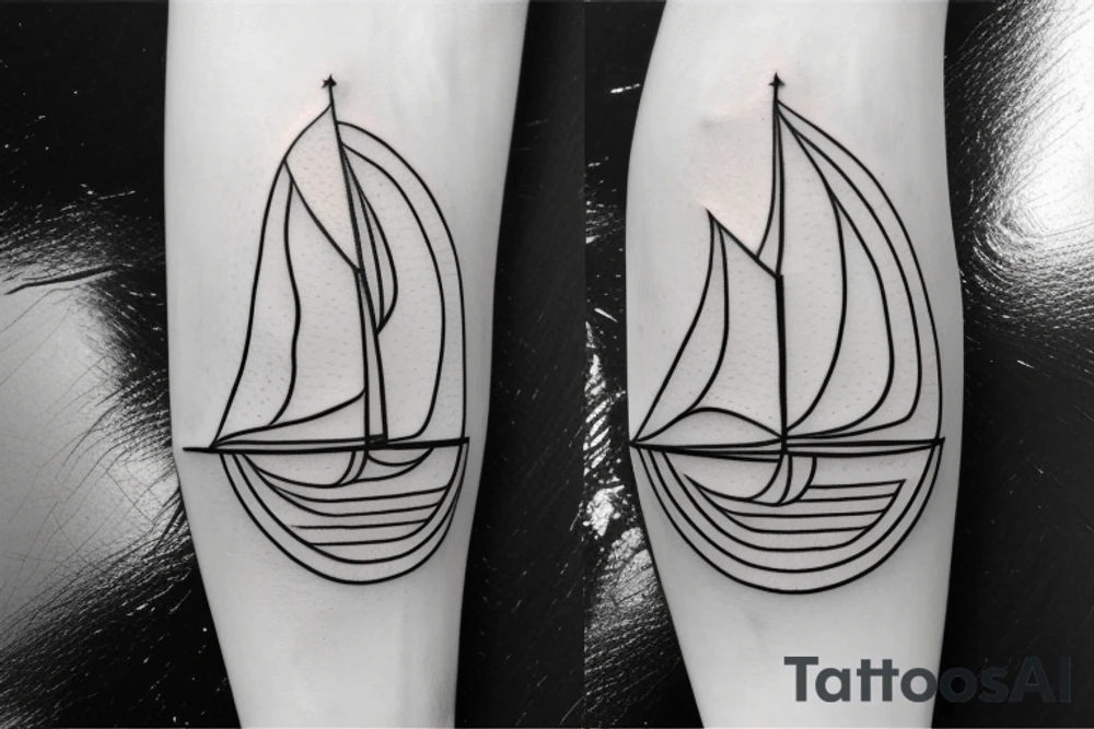 Sailboat from above tattoo idea