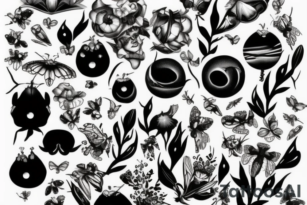 Envolée d'abeille se transformant en merle tattoo idea