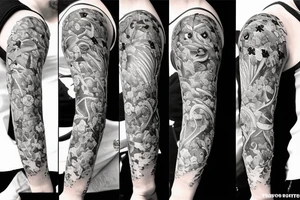 Envolée d'abeille se transformant en merle tattoo idea