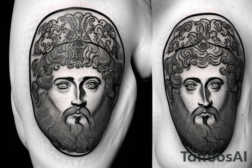 Marcus Aurelius's head outline tattoo idea