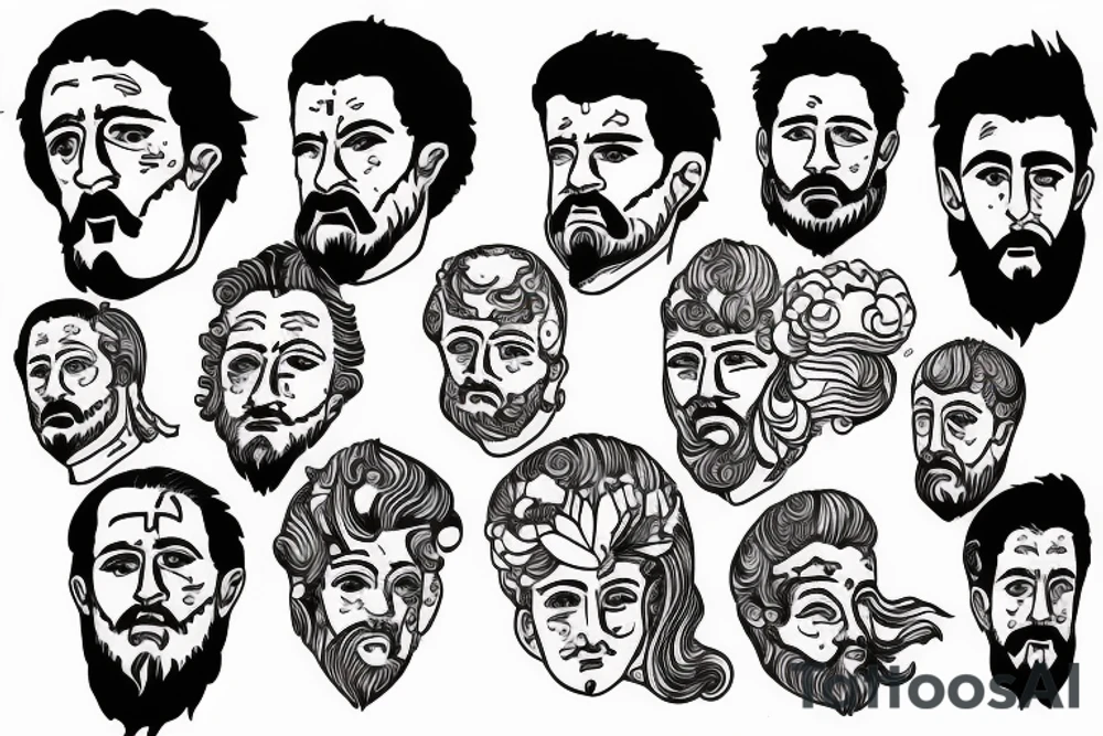 Marcus Aurelius's head outline tattoo idea
