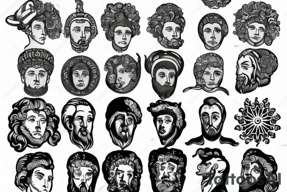 Marcus Aurelius's head outline tattoo idea