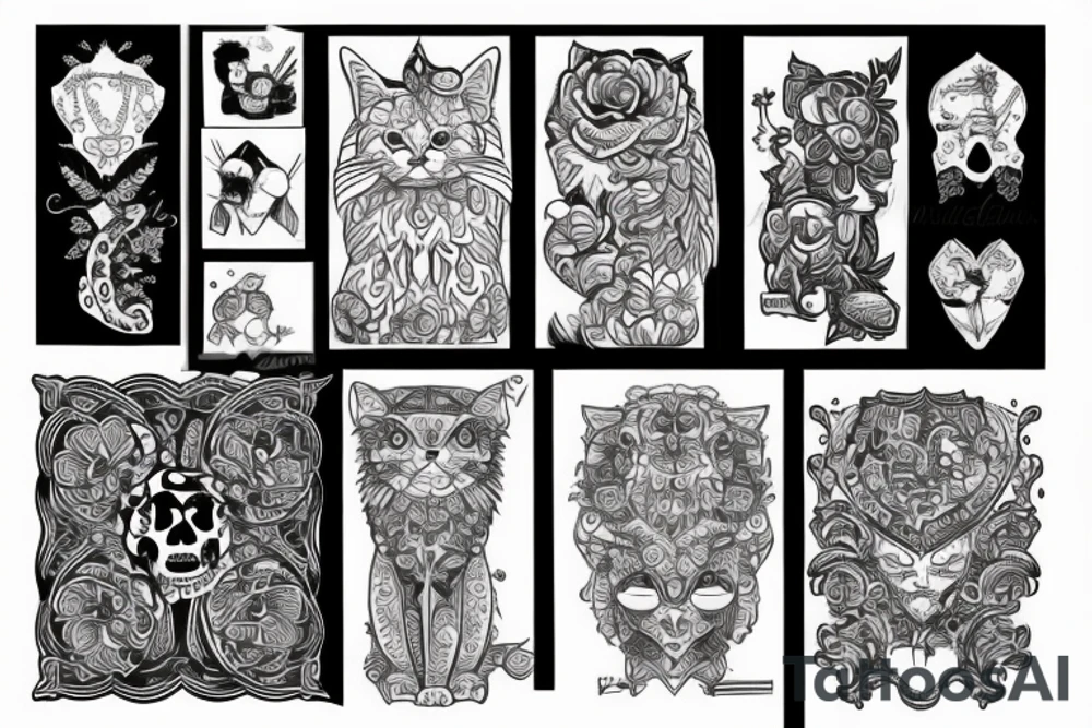 Кошка злая tattoo idea