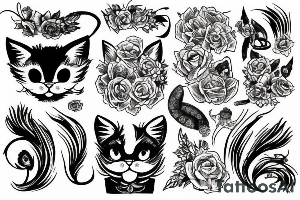 Кошка злая tattoo idea