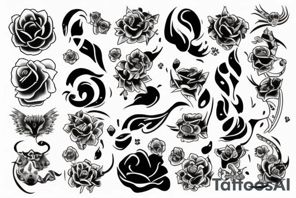 Аниме парень с катанами tattoo idea