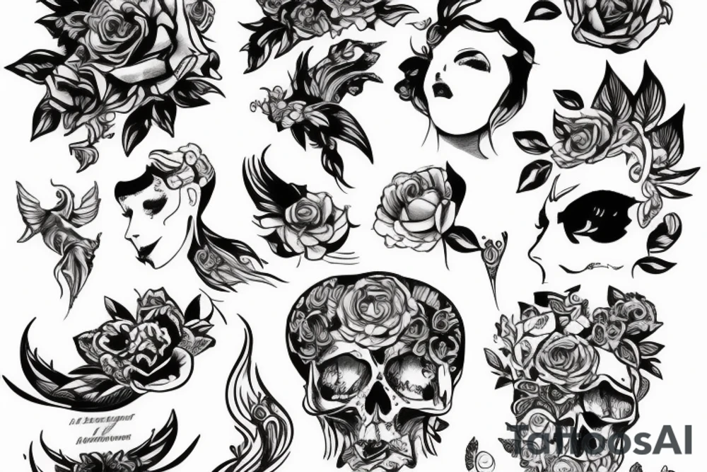 Дракон с цветами tattoo idea