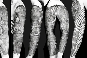 Nordic armor sleeve tattoo idea