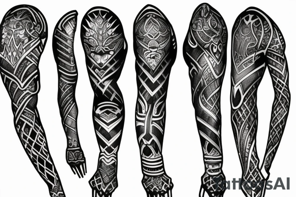 Nordic armor sleeve tattoo idea