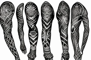 Nordic armor sleeve tattoo idea
