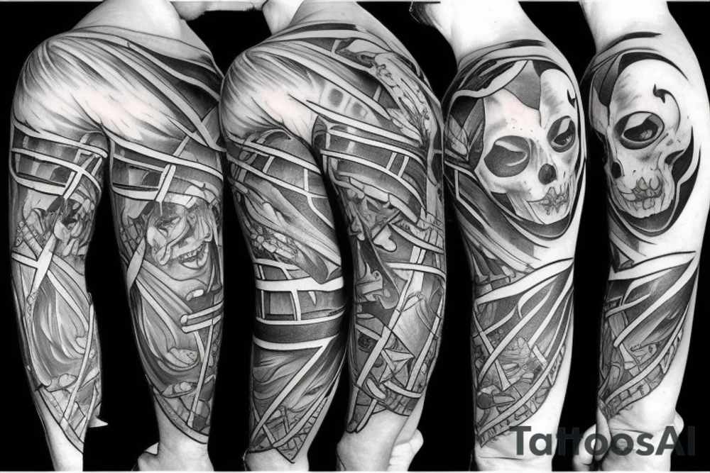 Bats with blades tattoo idea