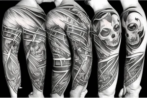 Bats with blades tattoo idea