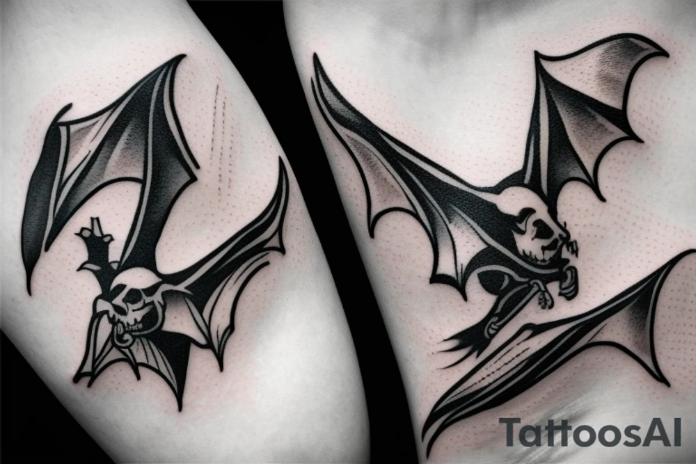 Bats with blades tattoo idea