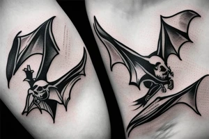 Bats with blades tattoo idea