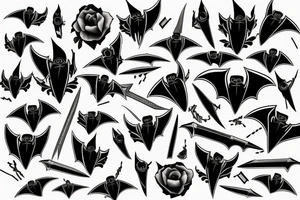 Bats with blades tattoo idea