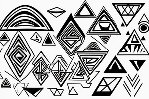 Abstract triangles with circles tattoo idea