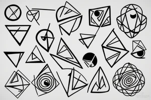 Abstract triangles with circles tattoo idea