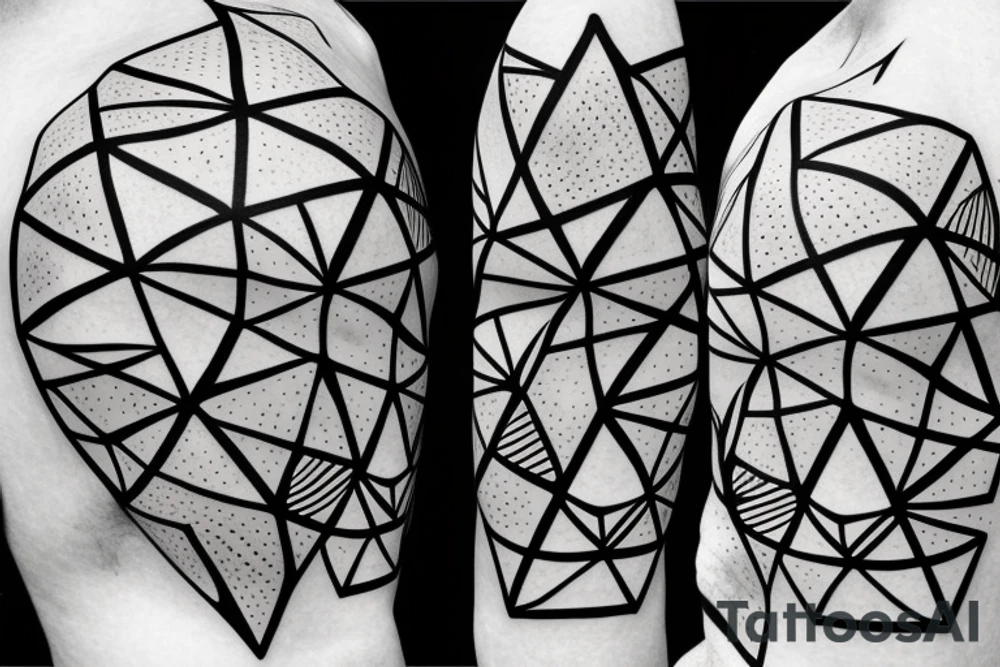 Abstract triangles with circles for shoulder not too big tattoo idea