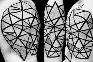 Abstract triangles with circles for shoulder not too big tattoo idea