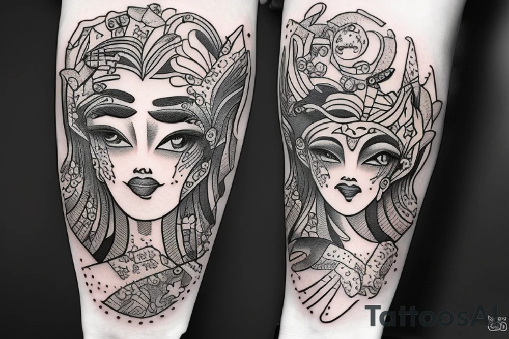 forearm tattoo of pandora, a mythical woman who opens a box full of wonder tattoo idea
