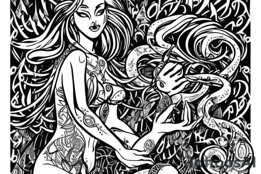 forearm tattoo of pandora, a mythical woman who opens a box full of wonder tattoo idea