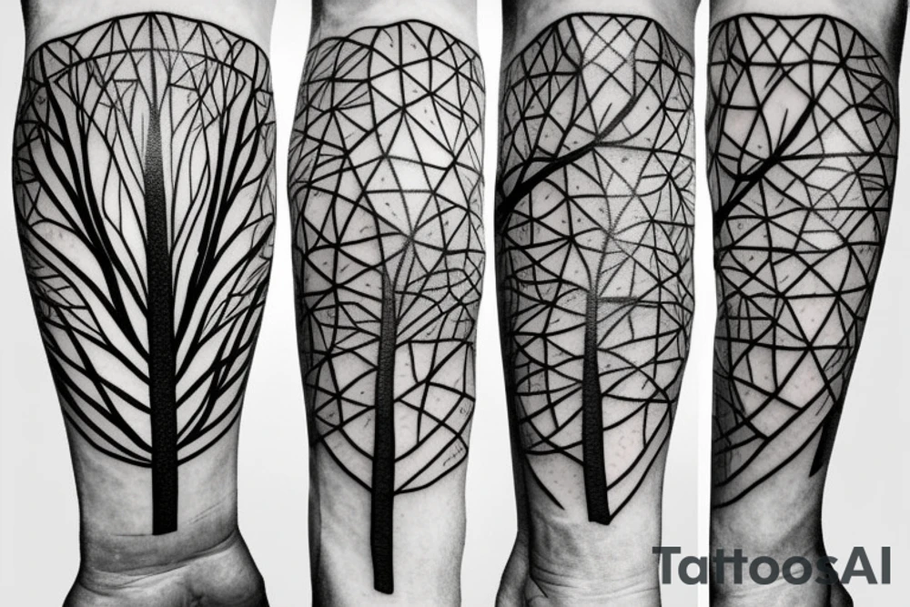 geometric tree tattoo idea